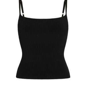 Provence Top - Black Knit Rib