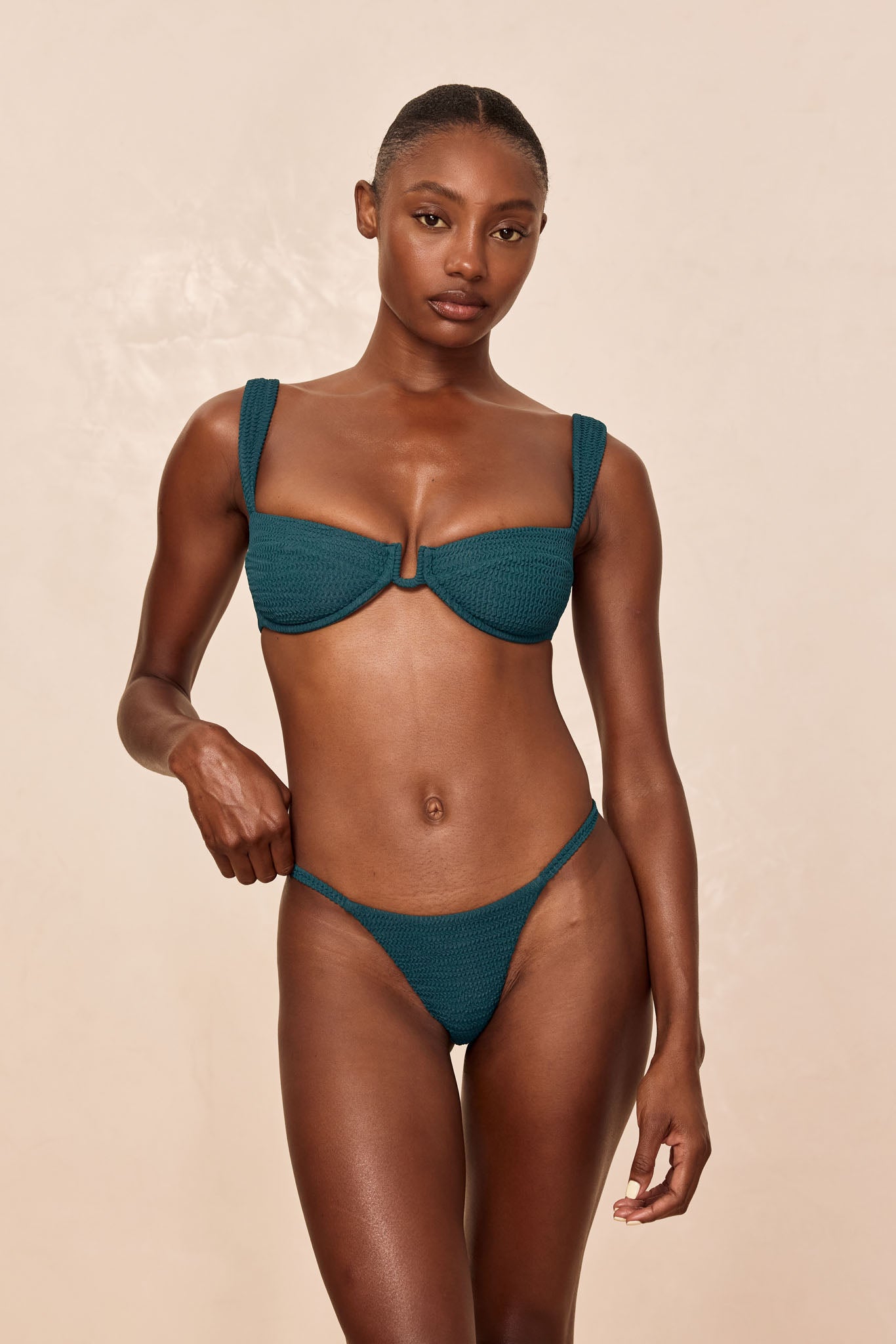 Cala Roja Top - Evergreen Crinkle - Image 3