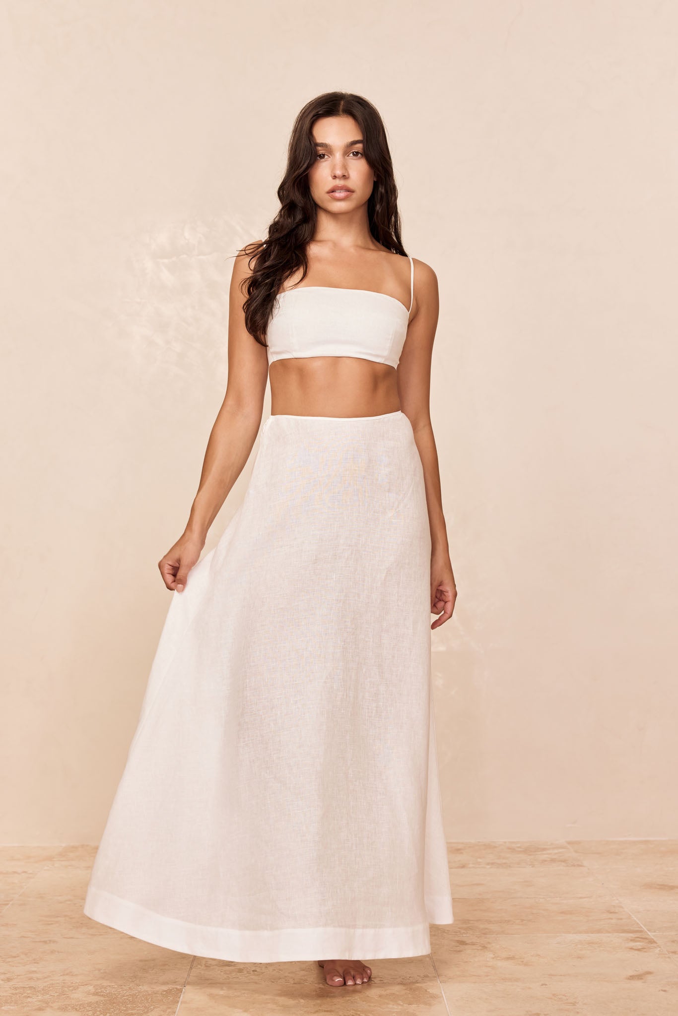 San Diego Skirt - White Linen - Image 4