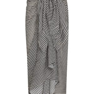St. Tropez Sarong - Black Gingham Crinkle