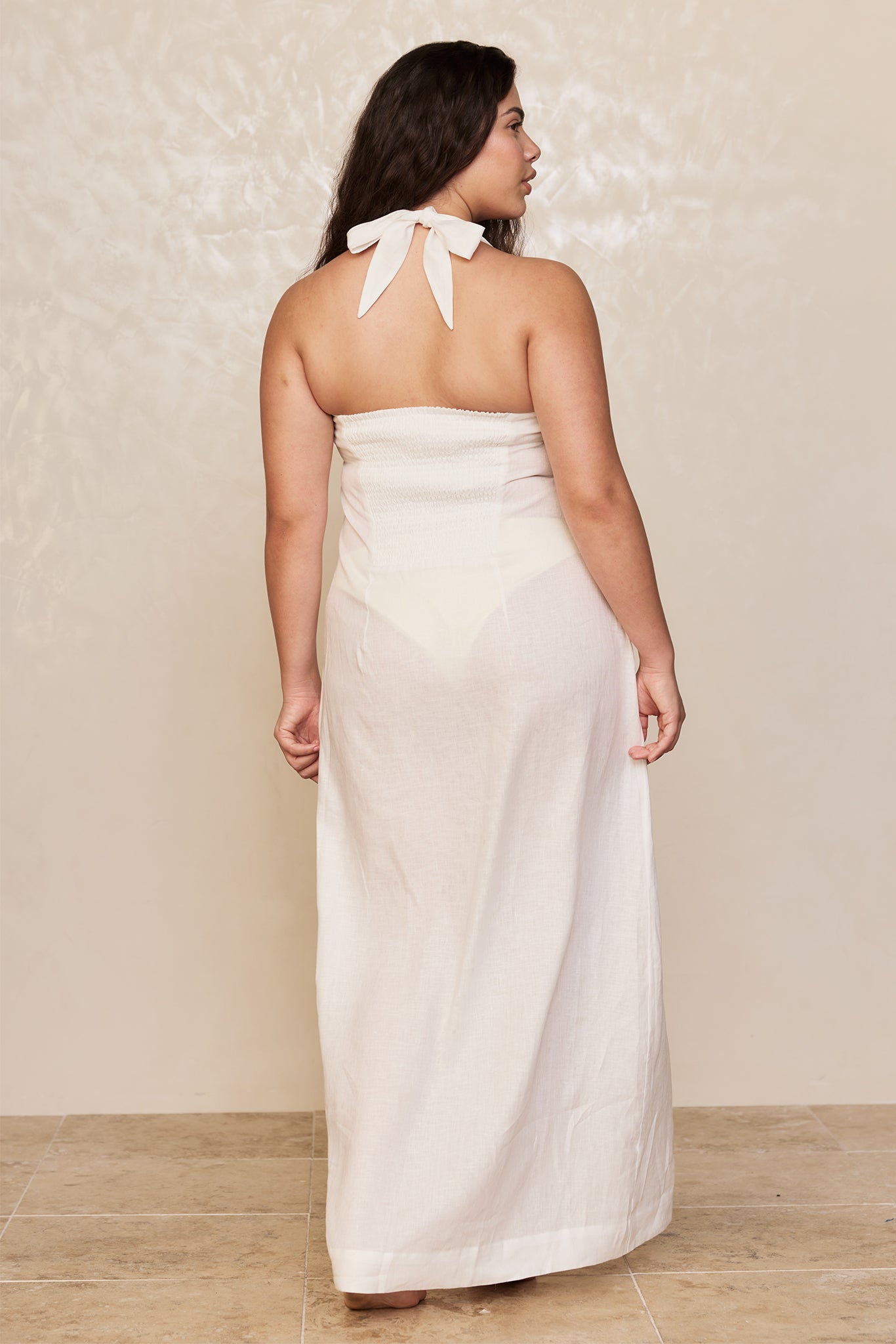 Montserrat Dress - White Linen - Image 8