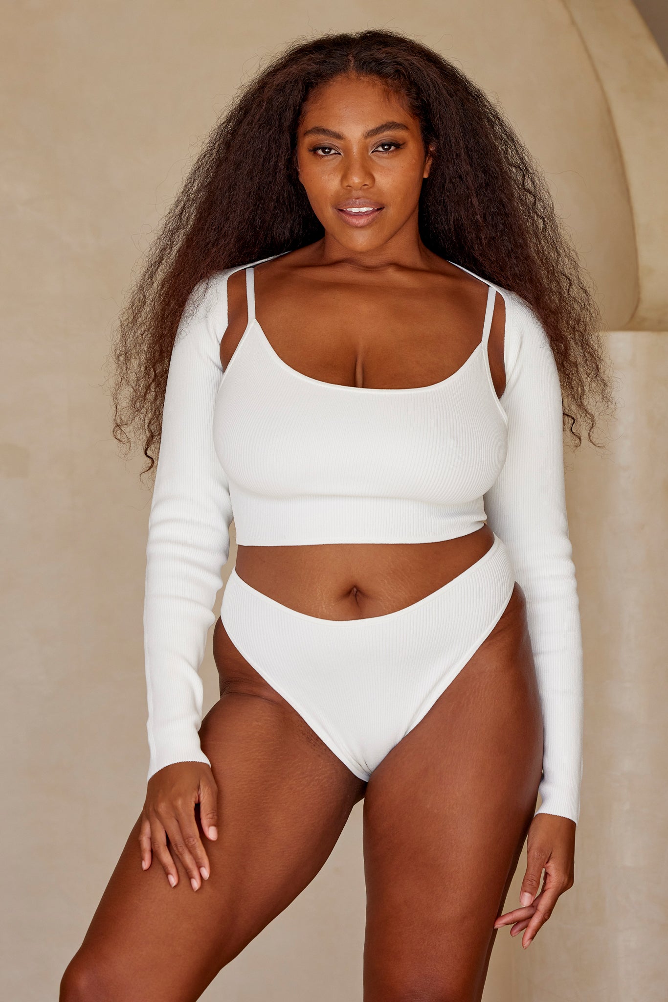 Bel Air Knitwear Bottom - White Rib - Image 7
