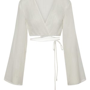 Azores Top - Ivory Crinkle Linen