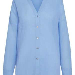 Barcelona Tunic - Sky Crinkle Linen