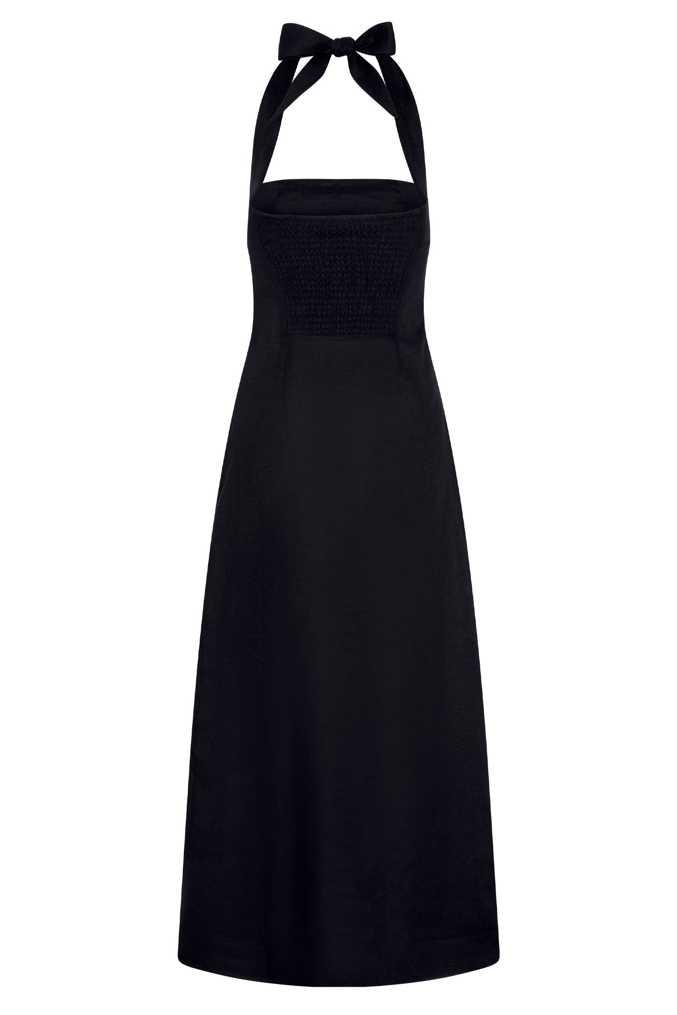 Montserrat Dress - Black Linen