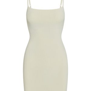 Provence Mini Dress - Ivory Knit Rib