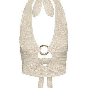 Miami Top - Ivory Shiny Treble Knit