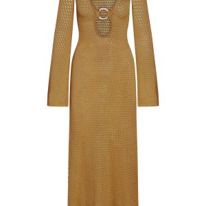Montego Dress - Gold Lurex Lace Crochet