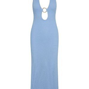 Montego Halter Dress - Sky Lace Crochet