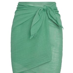 Mykonos Sarong - Pond Crinkle Linen