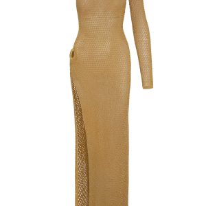 Palermo Dress - Antique Gold Lace Crochet