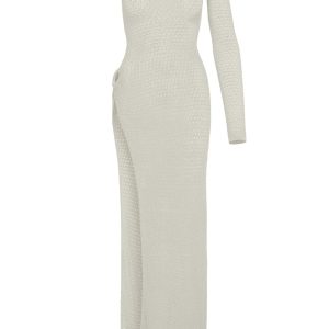Palermo Dress - Ivory Lurex Lace Crochet