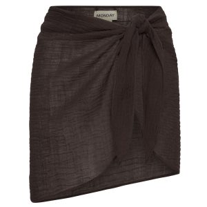South Beach Sarong - Espresso Crinkle Linen