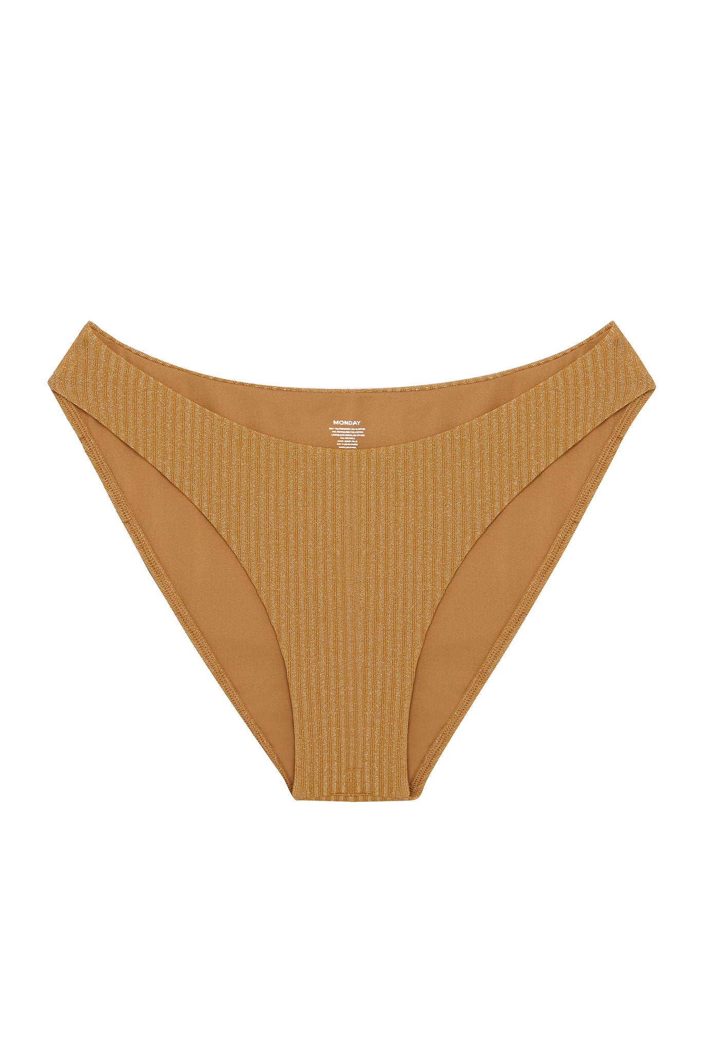 Seychelles Bottom - Antique Gold Lurex Rib (Modest Coverage)
