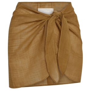 South Beach Sarong - Antique Gold Crinkle Linen