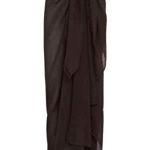 St. Tropez Sarong - Espresso Crinkle Linen