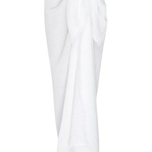 St. Tropez Sarong - White Crinkle Linen
