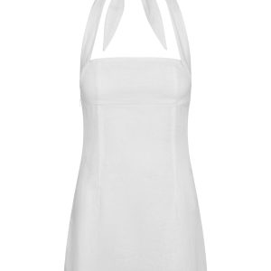 Montserrat Mini Dress - White Linen